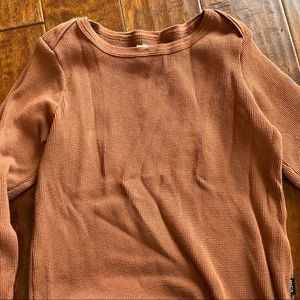 Orange/brown RVCA long sleeve shirt
